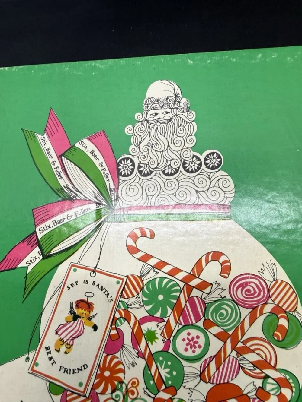 Vintage Christmas Gift Box Stix Baer Fuller Dept Store St Louis Candy Jar 12 X 9